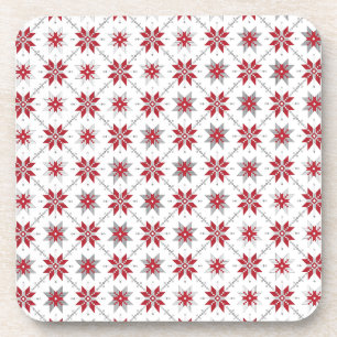 Latvian Morning SUN geometric pattern V Coaster