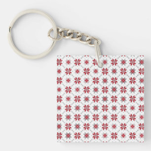 Latvian Morning SUN geometric pattern V Keychain
