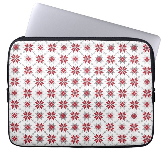 Latvian Morning SUN geometric pattern V Laptop Sleeve (Front)