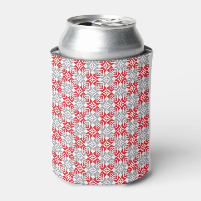Latvian Morning SUN geometric pattern VI Can Cooler (Can Front)