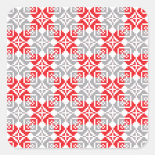 Latvian Morning SUN geometric pattern VI Square Sticker
