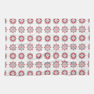 Latvian Morning SUN geometric pattern VII Kitchen Towel