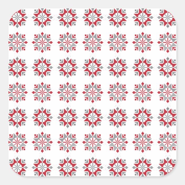 Latvian Morning SUN geometric pattern VII Square Sticker (Front)