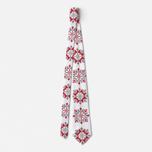 Latvian Morning SUN geometric pattern VII Tie (Back)