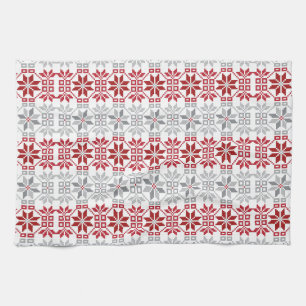 Latvian Morning SUN geometric pattern VIII Kitchen Towel