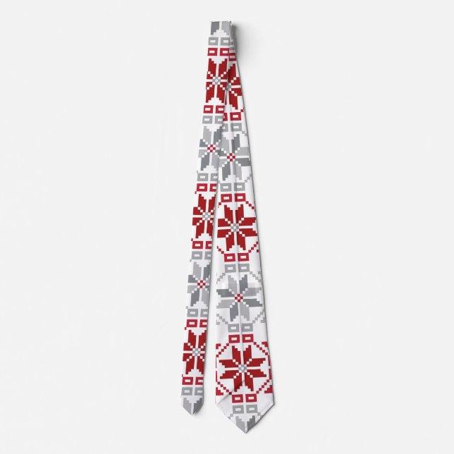 Latvian Morning SUN geometric pattern VIII Tie (Back)