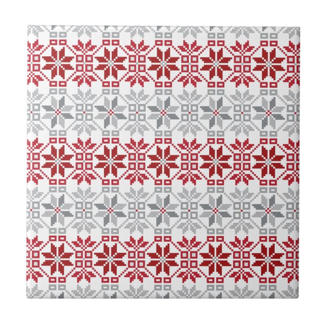 Latvian Morning SUN geometric pattern VIII Tile (Front)
