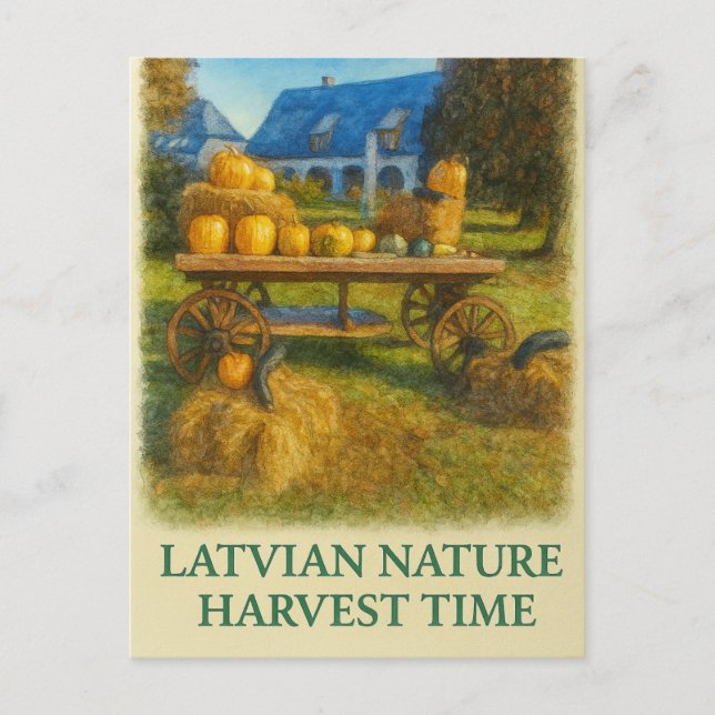 Latvian Nature – Harvest Time Postcard (Front)