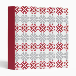 Latvian red and grey geometric Moon cross Binder