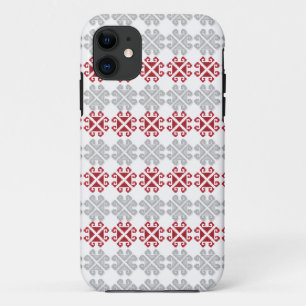 Latvian red and grey geometric Moon cross iPhone 11 Case