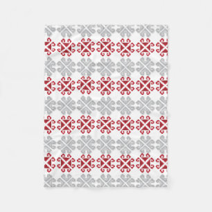 Latvian red and grey geometric Moon cross Fleece Blanket