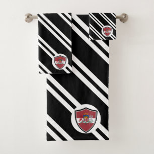 Latvian shield flag-coat arms bath towel set