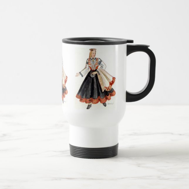 Latvian Tautu Meita uz Kruzes Travel Mug (Right)