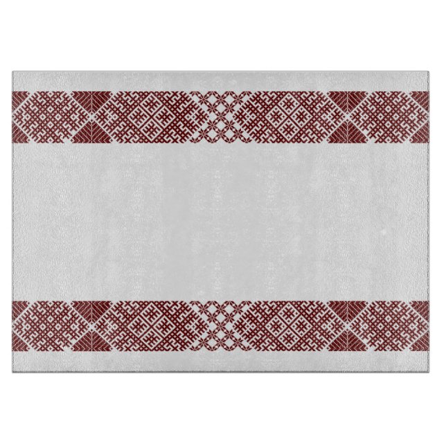 Latvian traditional Lielvarde belt motif design Cutting Board (Front)