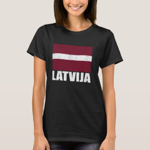 Latvija Flag Grunge Vintage Souvenir Latvia T-Shirt