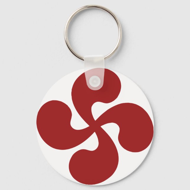 Lauburu Red Basque Cross Keychain (Front)