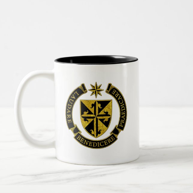 Laudare, benedicere, praedicare Two-Tone coffee mug (Left)
