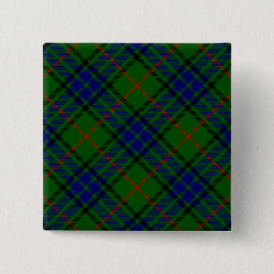 Lauder tartan blue green plaid 2 inch square button