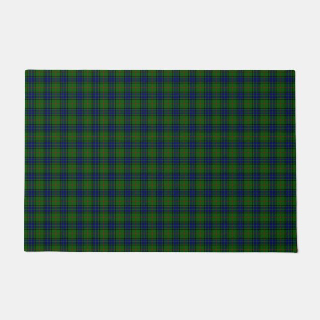 Lauder tartan blue green plaid doormat (Front)