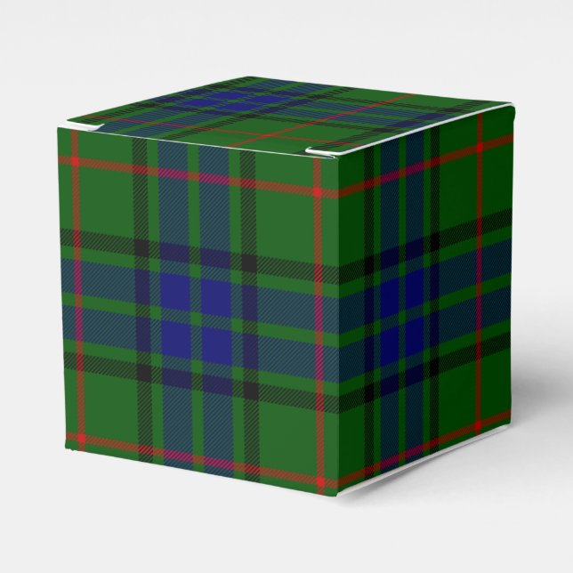 Lauder tartan blue green plaid favor box (Front Side)