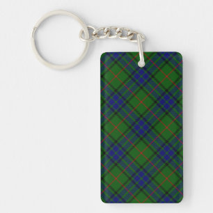 Lauder tartan blue green plaid keychain