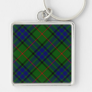 Lauder tartan blue green plaid keychain
