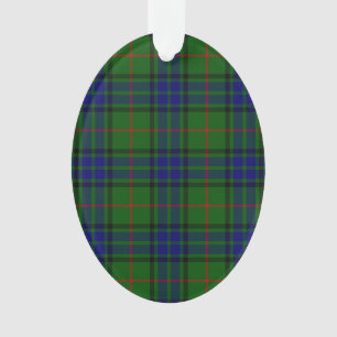 Lauder tartan blue green plaid ornament