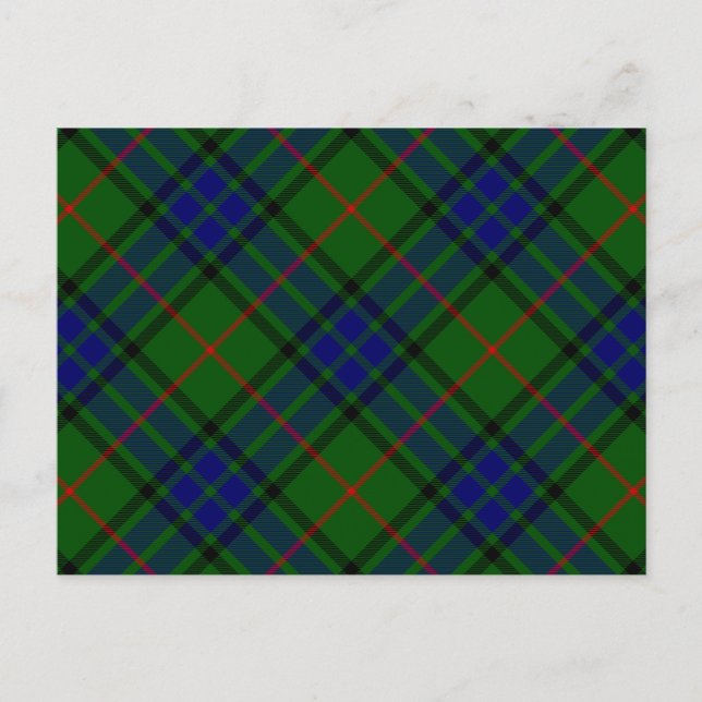 Lauder tartan blue green plaid postcard (Front)
