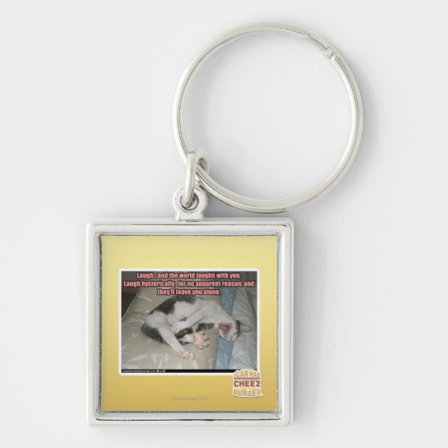 Laugh and the world laughs with you keychain (Front)