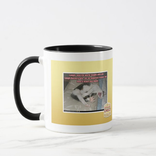 Laugh and the world laughs with you mug (Left)