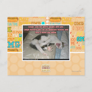 Laugh and the world laughs with you postcard