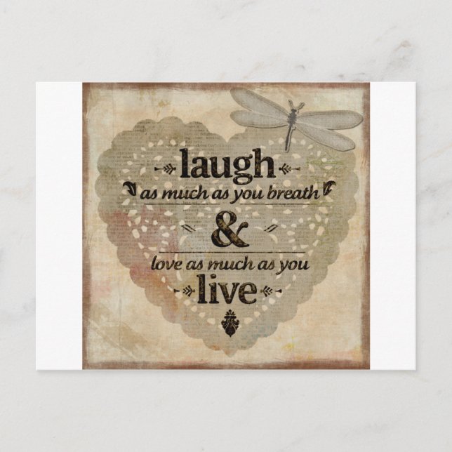 Laugh As Much AsYou Breathe Mindfulness Quote Gift Postcard (Front)