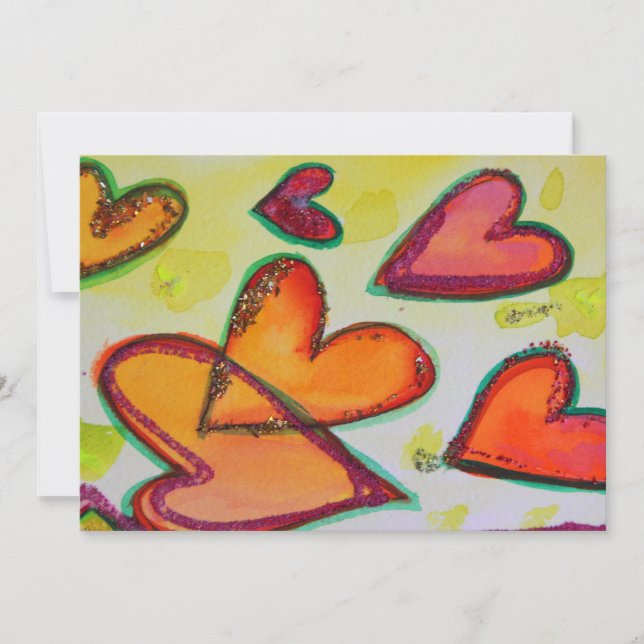 Laugh Hearts Flying Custom Invitations or  Invites (Front)