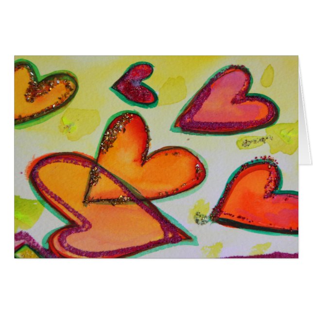Laugh Hearts Flying Greeting Cards and Note Cards (Front Horizontal)