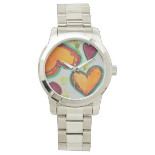 Laugh Hearts Pink Bliss Colourful Art Custom Watch