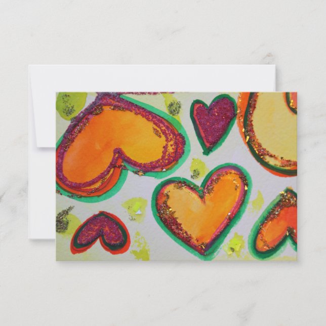 Laugh Hearts Pink Bliss Small Invitations (Front)