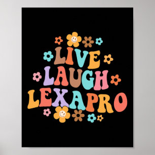 Laugh Lexapro Groovy Mental Health Therapist Anxie Poster
