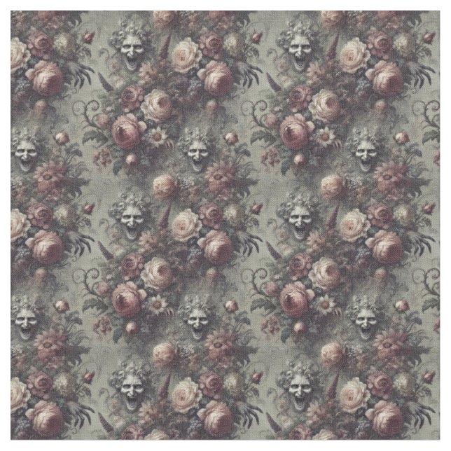 Laugh Lines – Gothic Dense Tile Fabric (Close Up)