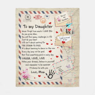 Laugh, Love, Live For Daughter - Love Mom Fleece Blanket