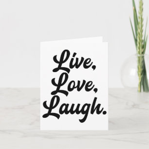 Laugh Love Live Retro Meditation Mindful Positivit Card