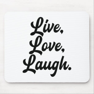 Laugh Love Live Retro Meditation Mindful Positivit Mouse Pad
