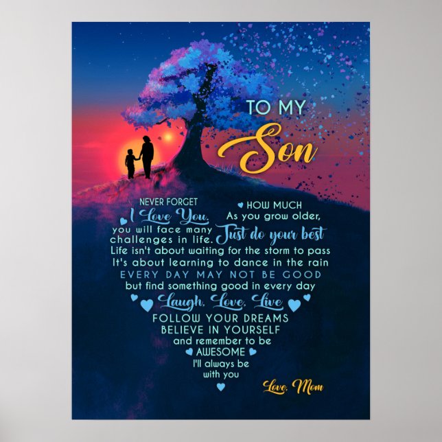 LAUGH, LOVE, LIVE - TO MY SON - MOM POSTER (Front)