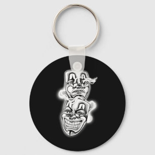 Laugh Now Cry Later Chicano Tattoo Flash  Keychain