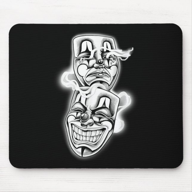 Laugh Now Cry Later Chicano Tattoo Flash  Mouse Pad (Front)