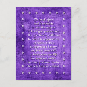 Laugh often, love much… postcard