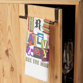 Laugh Often – Positive Typography Quote Design 1 Kitchen Towel