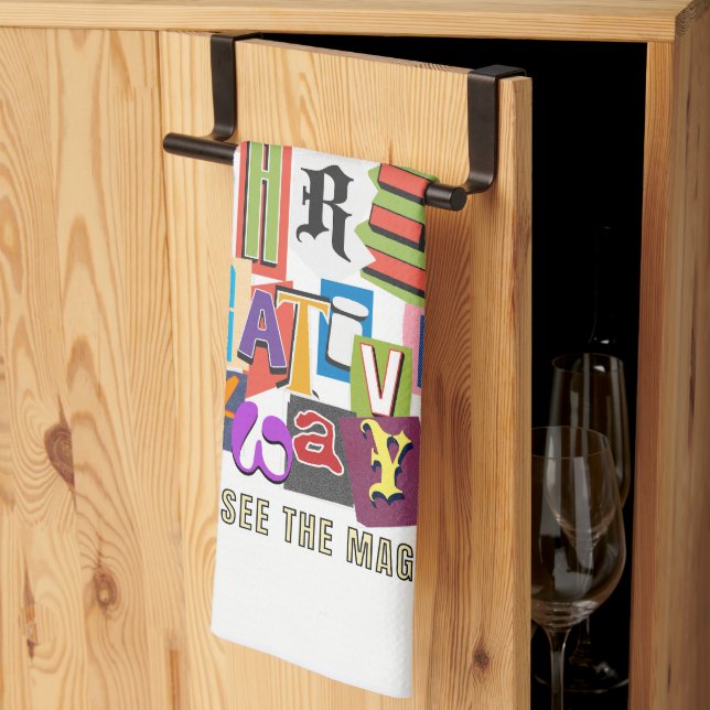 Laugh Often – Positive Typography Quote Design 1 Kitchen Towel (Thirds Fold)