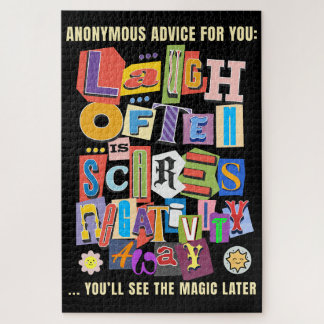 Laugh Often – Positive Typography Quote Design Jigsaw Puzzle