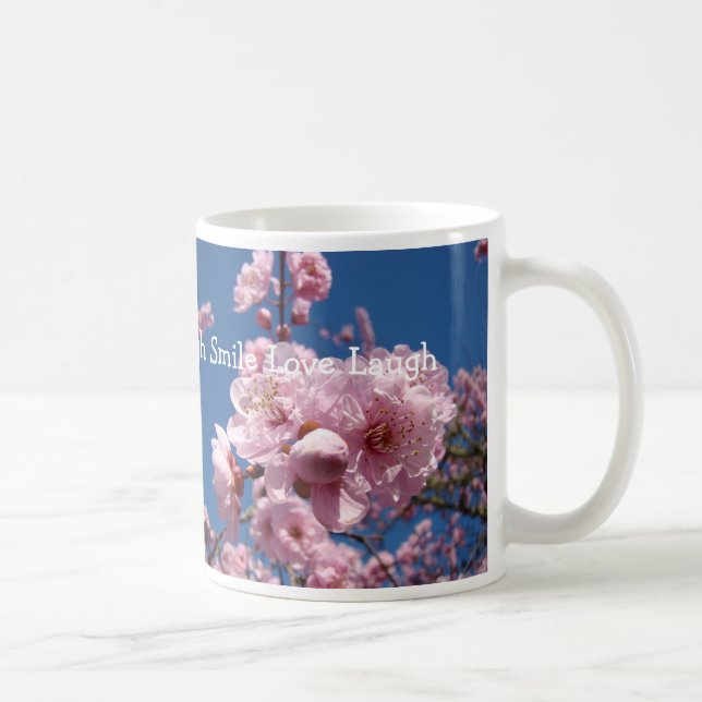 Laugh Smile Love Coffee Mug Tree Blossom Sky (Right)