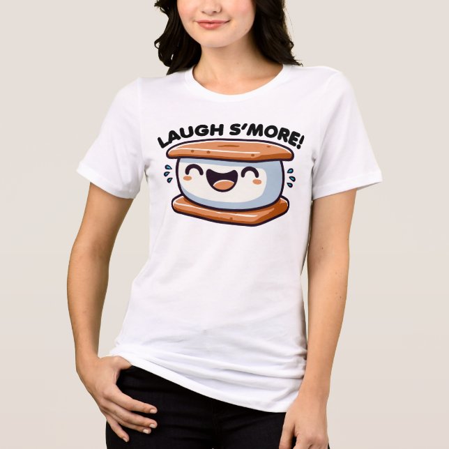Laugh S'more Pun Tri-Blend Shirt (Front)
